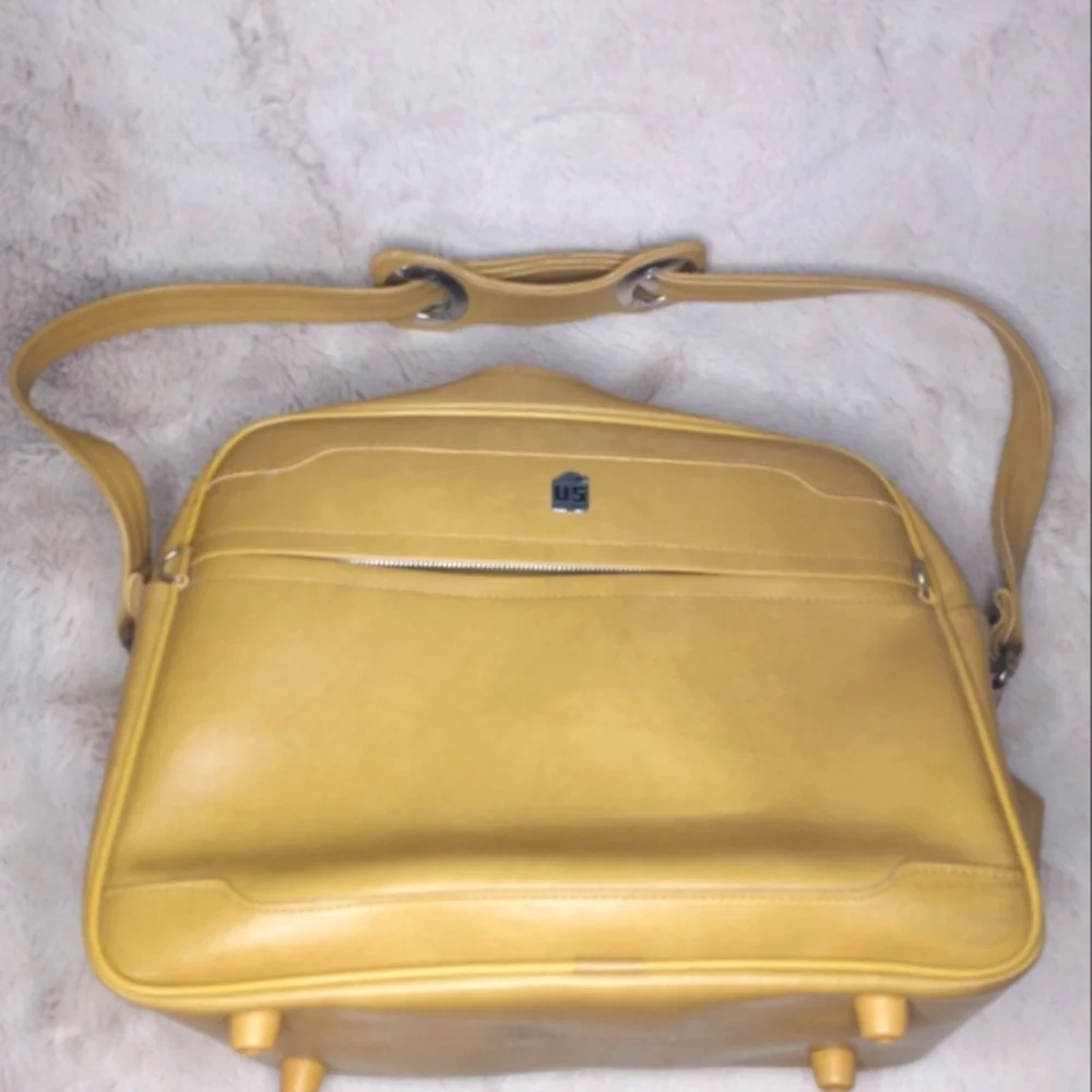 Vintage Retro United States Luggage Corp Classic Shoulder Strap 70s 80s Carry On - Picture 1 of 9